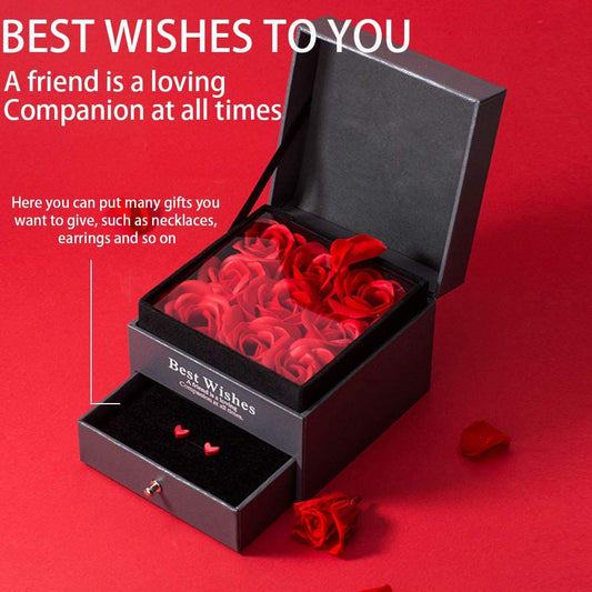 9 MINI ROSES JEWELRY BOX WITH drawer