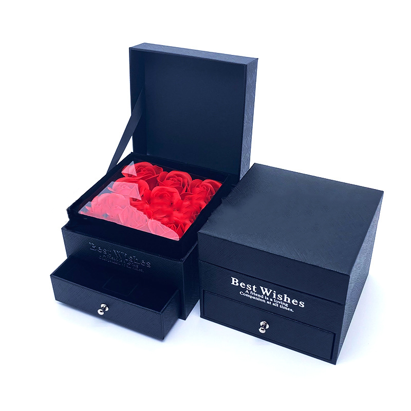9 MINI ROSES JEWELRY BOX WITH drawer